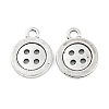 4-Hole Button Tibetan Style Zinc Alloy Charms X-TIBEP-R334-167AS-RS-1