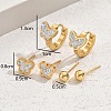 Sweet 304 Stainless Steel Rhinestone Butterfly Earrings Set for Women MP5411-2-1