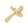 Rack Plating Brass & Clear Cubic Zirconia Pendants KK-S372-23G-2