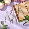 4Pcs 4 Colors Alloy Feather Bookmarks AJEW-TA00024-2