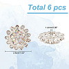 ARRICRAFT 6Pcs 1-Hole Alloy Rhinestone Shank Buttons BUTT-AR0001-12-2