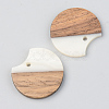Opaque Resin & Walnut Wood Pendants RESI-S389-038A-C04-2