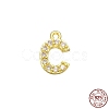 Real 18K Gold Plated 925 Sterling Silver Micro Pave Clear Cubic Zirconia Charms STER-P054-10G-C-1