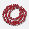 Electroplate Opaque Solid Color Glass Beads Strands EGLA-A034-P6mm-K02-2