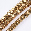 Electroplate Non-Magnetic Synthetic Hematite Beads Strands G-F562-S07-1