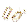 Brass Micro Pave Cubic Zirconia Stud Earrings EJEW-T014-53G-NF-3