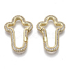 Brass Micro Pave Cubic Zirconia Spring Gate Rings ZIRC-S066-035B-NF-2