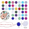 375Pcs 15 Colors Round Natural White Jade Beads and Elastic Thread DIY-SZ0004-21-2