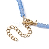 2Pcs 2 Style Moon & Star Brass & Glass Seed Beaded Necklace Set for Women NJEW-JN04394-6