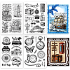 Globleland Travel Theme 4 Sheets 4 Styles PVC Plastic Stamps DIY-GL0002-58-1