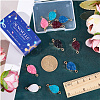 SUNNYCLUE 12Pcs 6 Colors Druzy Quartz Crystal Dyed Connector Charms FIND-SC0005-33-3