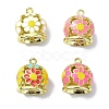 Rack Plating Brass Enamel Pendants KK-M282-04G-1