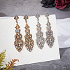 ANATTASOUL 2 Pairs 2 Colors Crystal Rhinestone Teardrop Dangle Stud Earrings EJEW-AN0001-77-7