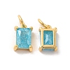 Real 18K Gold Plated Brass Micro Pave Cubic Zirconia Pendants KK-M243-08G-04-2