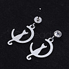 201 Stainless Steel Kitten Dangle Stud Earrings EJEW-T008-JN741-2