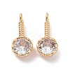 Brass Pave Cubic Zirconia Pendants ZIRC-I064-18G-2