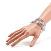 5-Loop Natural Aquamarine Chip Beaded Wrap Bracelets for Women BJEW-JB01517-03-3