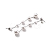Round Plastic Pearl Beaded Long Chain Dangle Stud Earrings STAS-D179-05P-2