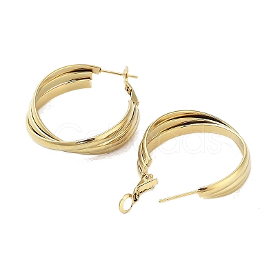 PVD Vacuum Plating 202 Stainless Steel Hoop Earrings EJEW-A041-02G-1