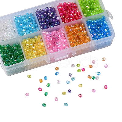 AB Color Plated Eco-Friendly Transparent Acrylic Beads TACR-CJ0001-13-1