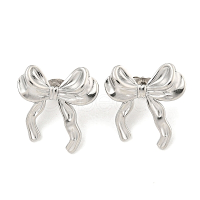 Non-Tarnish Ion Plating(IP) 304 Stainless Steel Stud Earrings for Women EJEW-A111-01P-1