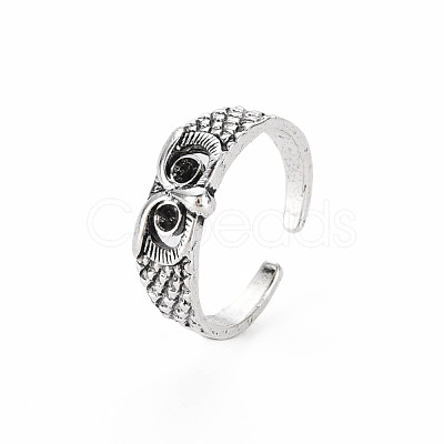 Men's Cuff Finger Alloy Rings Rhinestone Settings RJEW-N029-030-1