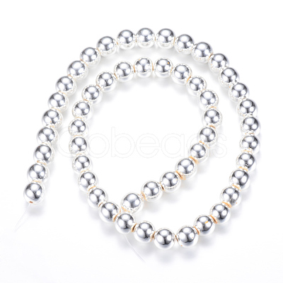 Electroplate Non-magnetic Synthetic Hematite Bead Strands G-Q466-8mm-02-1