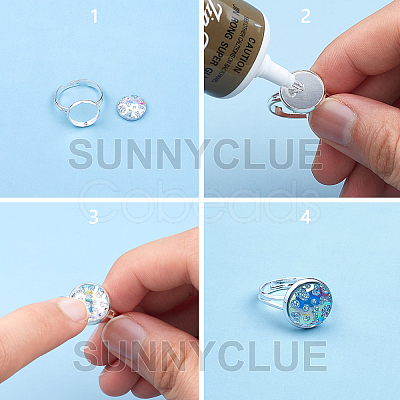 SUNNYCLUE DIY Cuff Rings DIY-SC0009-77-1