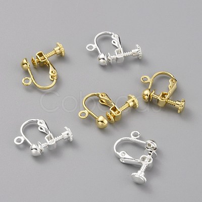 Brass Clip-on Earring Findings KK-Z007-21-1