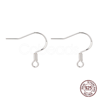 925 Sterling Silver Flat Coil Earwire X-STER-S002-53-1