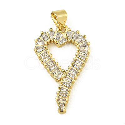 Rack Plating Brass Pave Cubic Zirconia Pendants KK-U029-10G-01-1