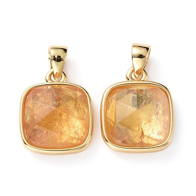 Natural Citrine Charms G-L553-58C-G-1