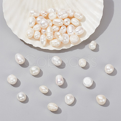 WADORN 45Pcs 3 Style Natural Cultured Freshwater Pearl Beads PEAR-WR0001-07-1