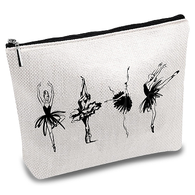 Custom Polycotton Ballet Dancer Printed Canvas Storage Bags ABAG-WH0029-131-1