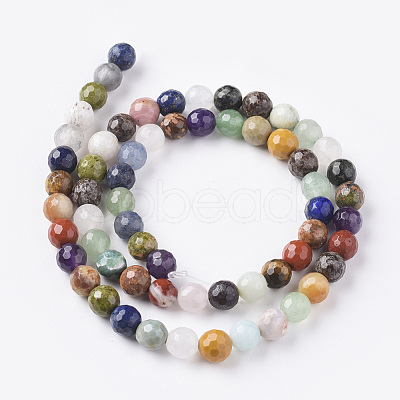 Natural Mixed Gemstone Beads Strands G-F668-28-6mm-1