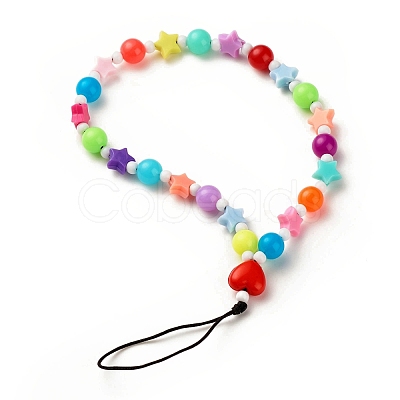 Opaque Acrylic Beads Mobile Straps HJEW-JM00679-1