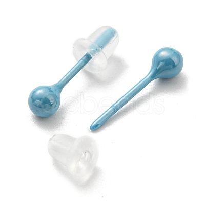 Hypoallergenic Bioceramics Zirconia Ceramic Round Ball Stud Earrings EJEW-Q768-18B-1