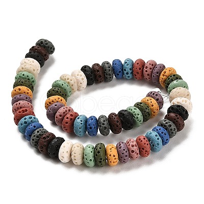 Natural Lava Rock Dyed Beads Strands G-L586-B01-05-1