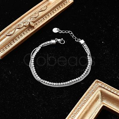 Stainless Steel Multi-strand Bracelets for Women BJEW-F485-01P-01-1