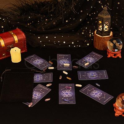 Square Velvet Tarot Tablecloth for Divination AJEW-WH0470-82B-1