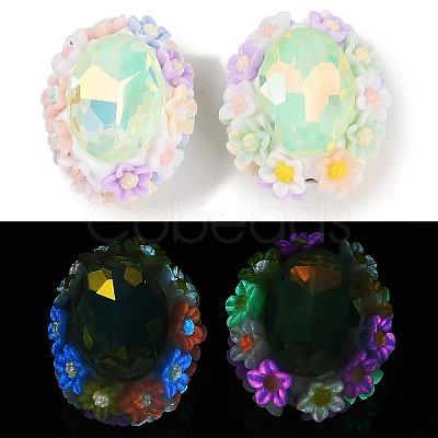 Handmade Luminous Polymer Clay Glass Rhinestone Beads CLAY-H003-05D-1