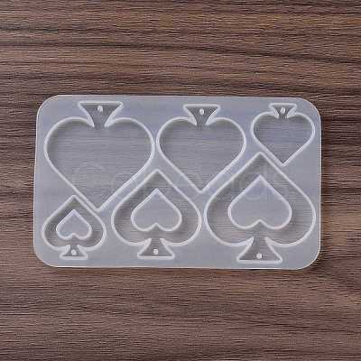 DIY Playing Card Theme Pendants Silicone Molds DIY-C076-01B-1