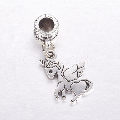 Tibetan Style Alloy European Dangle Charms X-MPDL-J041-04AS-1