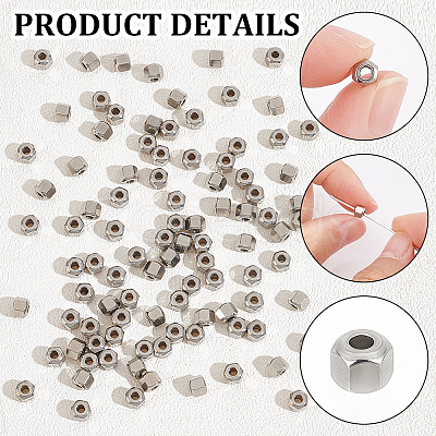 Unicraftale 100Pcs Eco-Friendly 201 Stainless Steel Beads STAS-UN0051-76-1