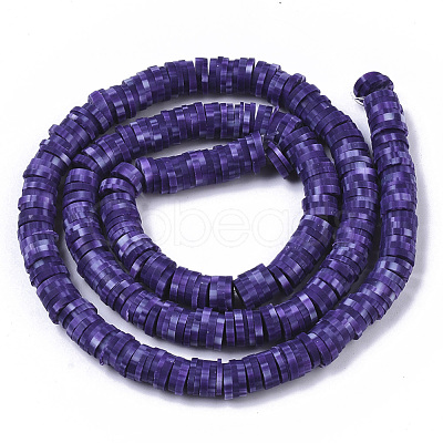 Handmade Polymer Clay Bead Strands CLAY-S094-6mm-B02-1