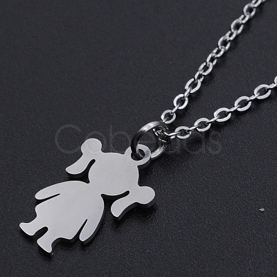 Non-Tarnish 201 Stainless Steel Pendant Necklaces NJEW-S105-JN573-40-1-1