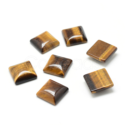 Natural Tiger Eye Gemstone Cabochons X-G-T026-16x16-09-1