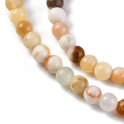 Natural Yellow Jade Beads Strands G-F591-17-4MM-1