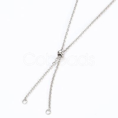 Tarnish Resistant 304 Stainless Steel Cable Chain Necklace Making AJEW-JB00778-01-1