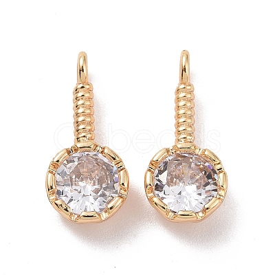 Brass Pave Cubic Zirconia Pendants ZIRC-I064-18G-1